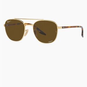 Ray-Ban RB3688 55MM Square Sunglasses (Gold Flash)